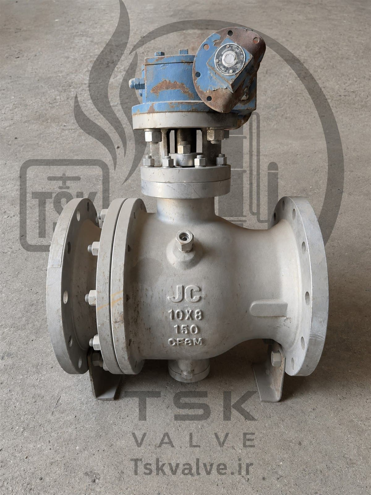 JC 10" x 8" Class 150 CF8M flanged ball valve