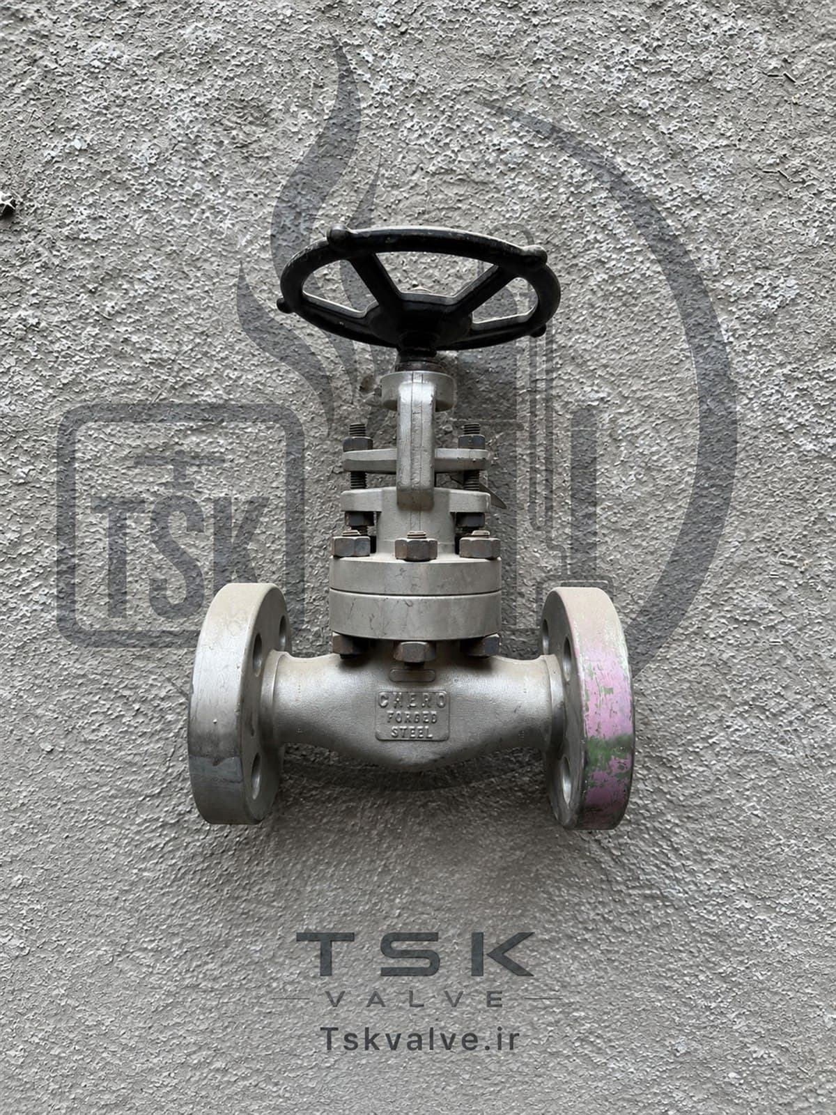 Douglas Chero 1 inch Class 1500 F316L flanged globe valve