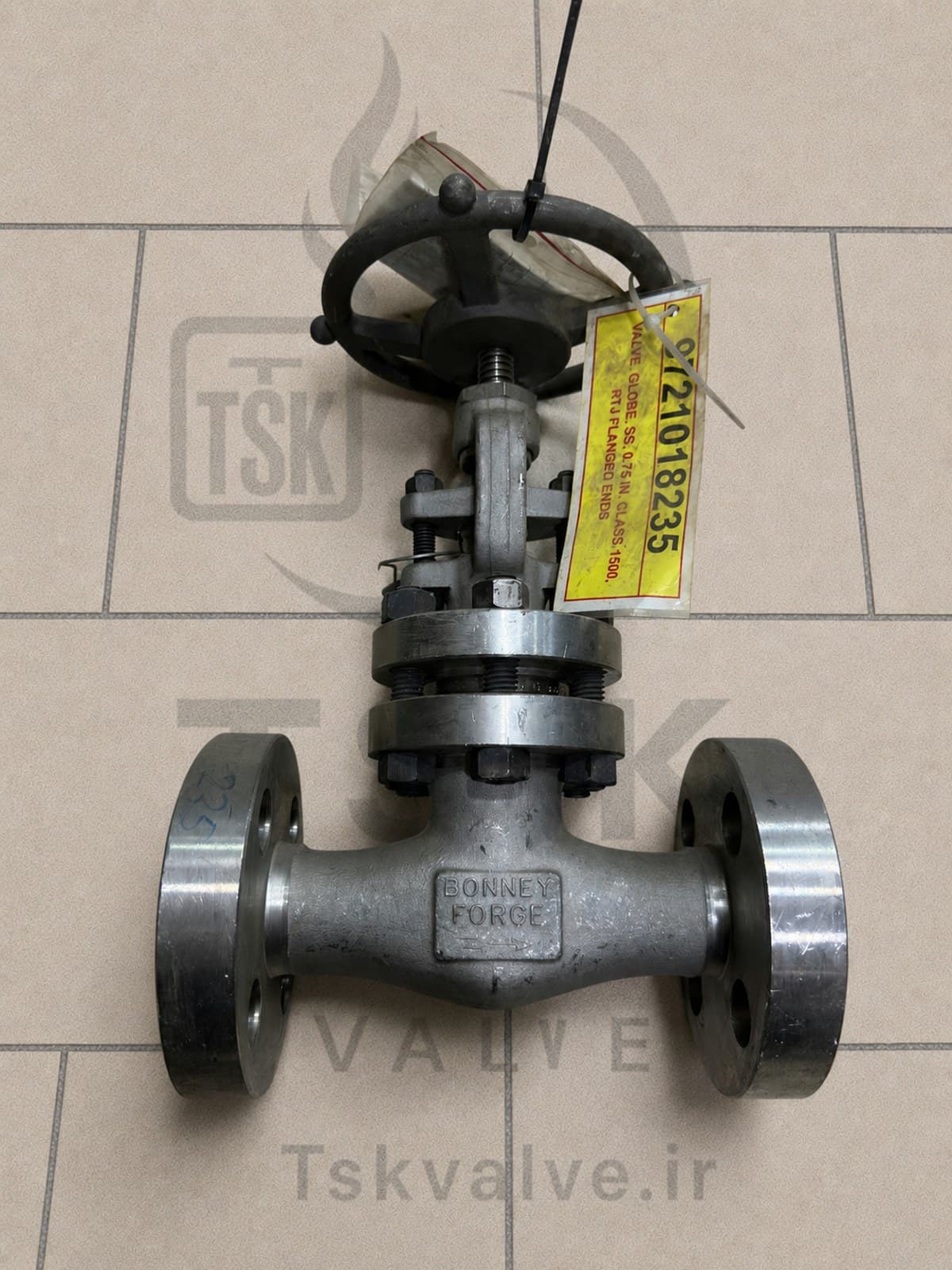 Bonney Forge 3/4" Class 1500 F316L flanged globe valve